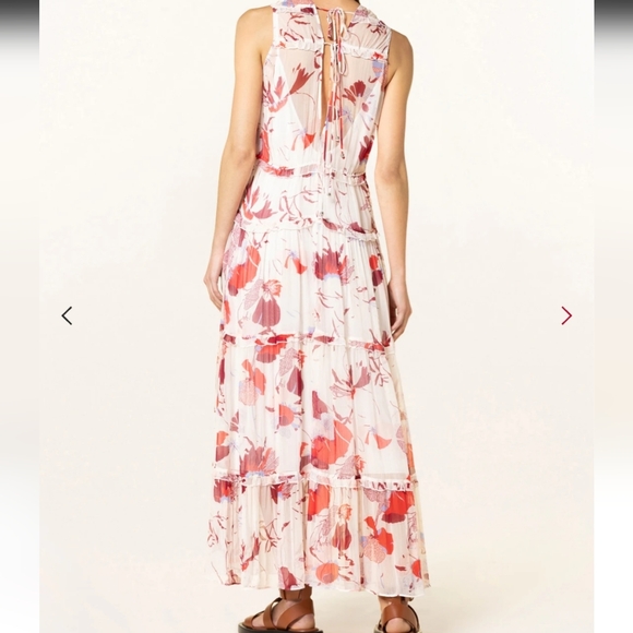 Boss Dabeata Chiffon Maxi Floral With Adjustable Ties Dress Size 14 - Picture 9 of 9